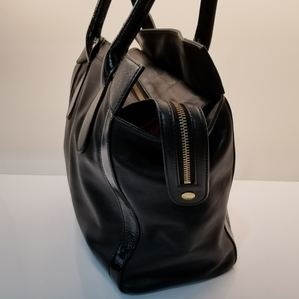 Badgley Mischka Black Leather Handbag - Picture 5 of 8